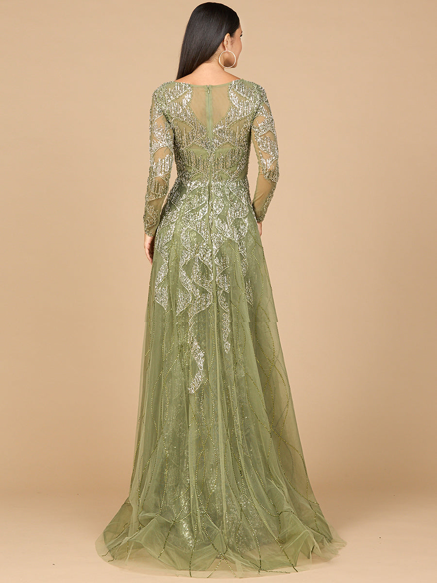 Lara Dresses 28933 Long Lace Formal Overskirt Evening Dress