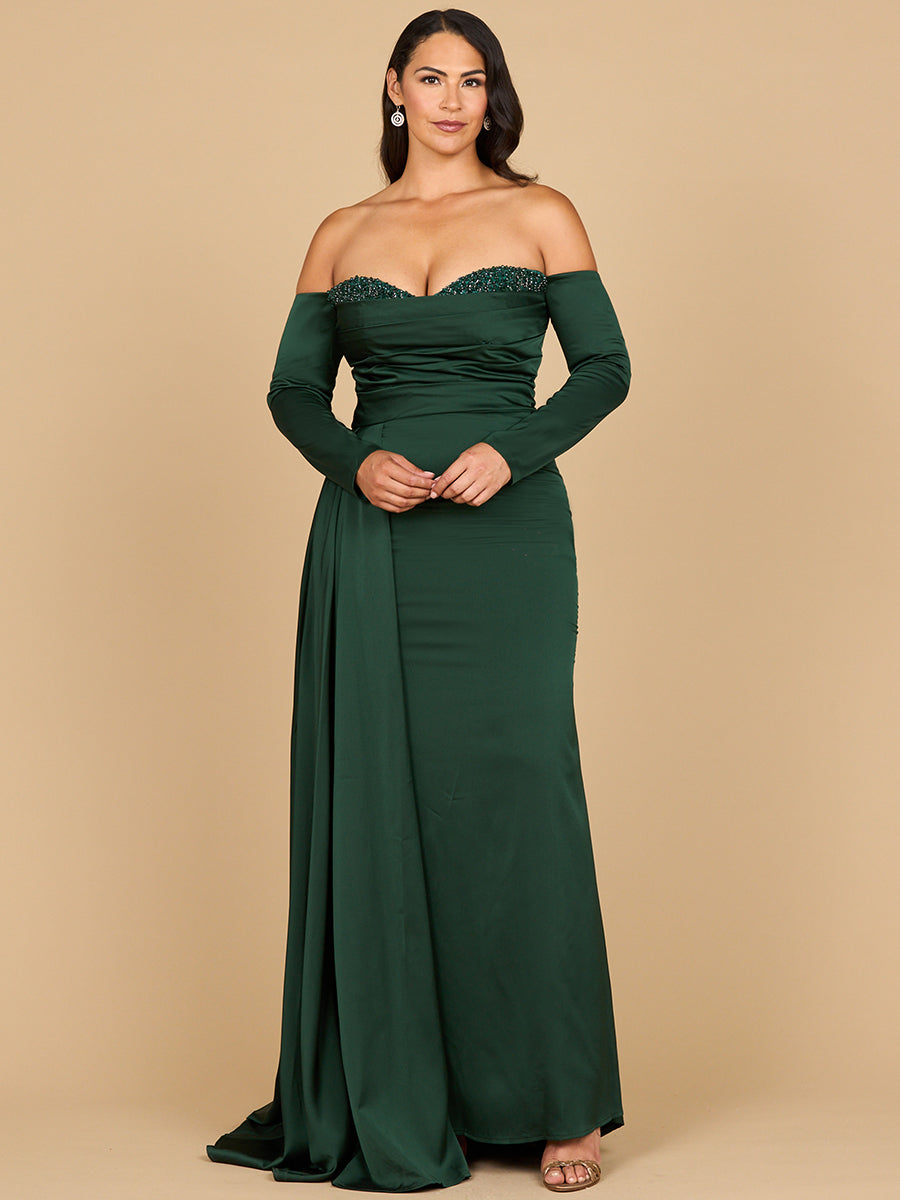 Prom Dresses Long Formal Beaded Prom Evening Dress Dark Green
