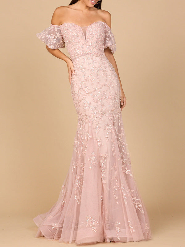 Lara Dresses 28938 Long Mermaid Formal Prom Lace Dress