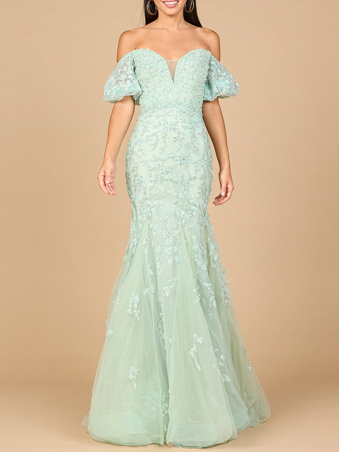 Prom Dresses Long Mermaid Formal Prom Lace Dress Sage