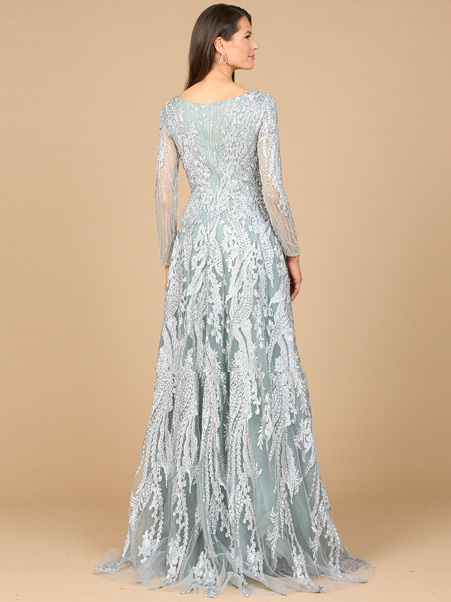 Lara Dresses 28939 Long Modest Beaded Lace Formal Mother of the Bride Dress