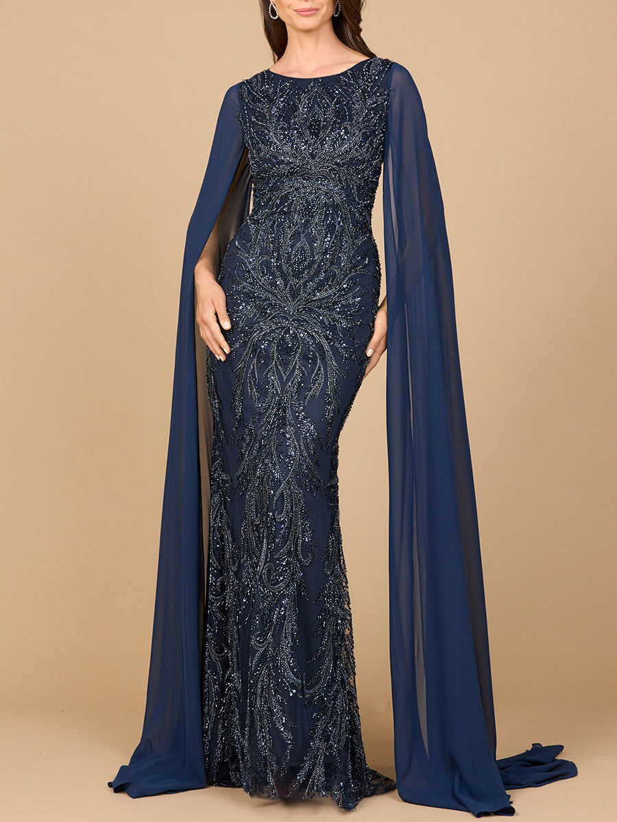 Lara Dresses 28940 Formal Long Pattern Mermaid Evening Dress
