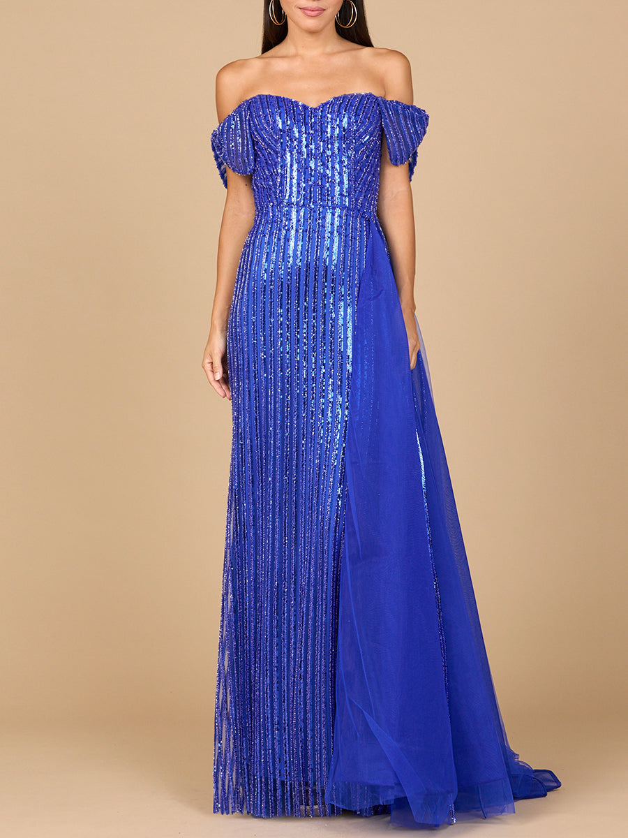 Lara Dresses 28959 Fitted Long Formal Beaded Prom Evening Dress