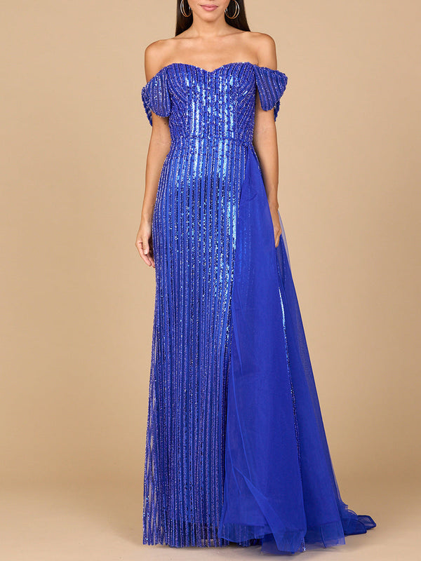 Lara Dresses 28959 Fitted Long Formal Beaded Prom Evening Dress