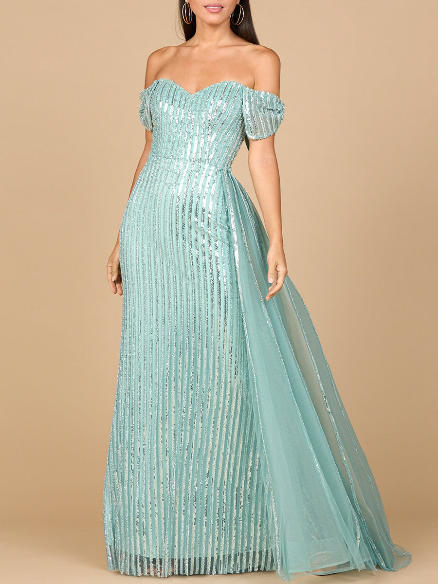 Lara Dresses 28959 Fitted Long Formal Beaded Prom Evening Dress