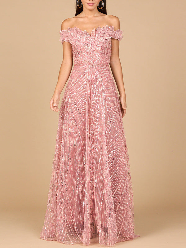Lara Dresses 28962 Beaded Long Ball Gown Formal Prom Dress