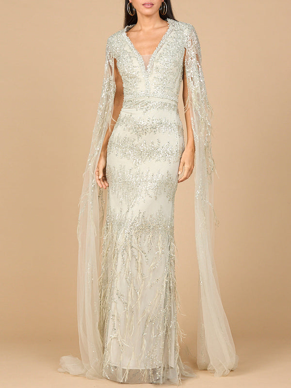 Lara Dresses 28969 Long Formal Evening Beaded Lace Dress