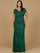 Formal Dresses Long Formal Floral Beaded Evening Dress  Dark Green