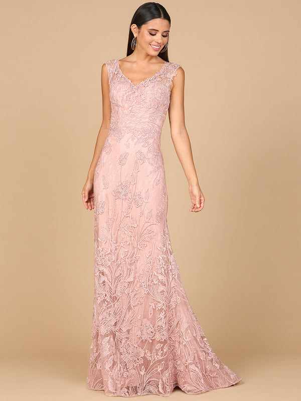 Lara Dresses 28979 Long Beaded Formal Removable Overskirt lace  Dress