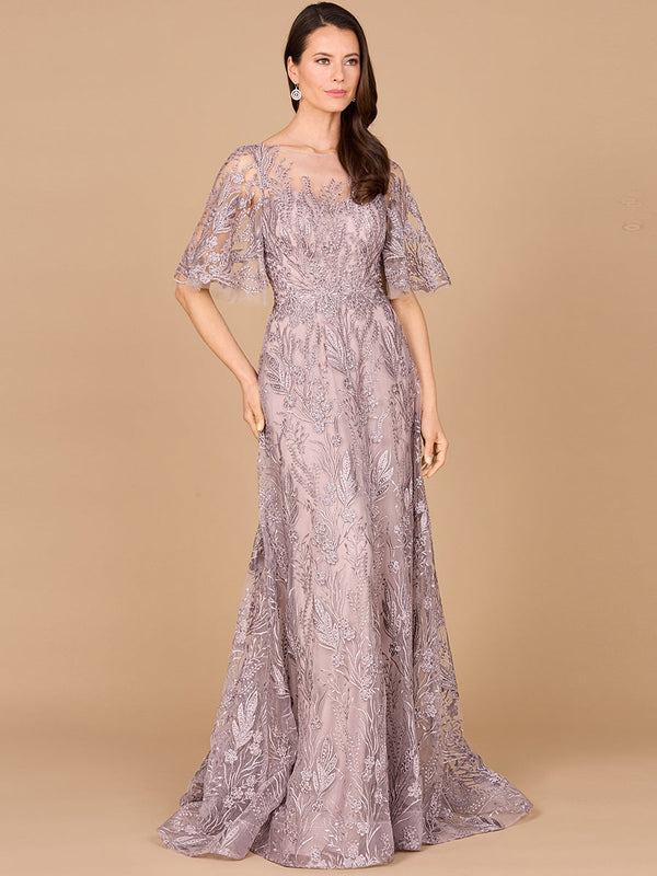 Lara Dresses 28985 Modest A Line Long Formal Evening Lace Dress