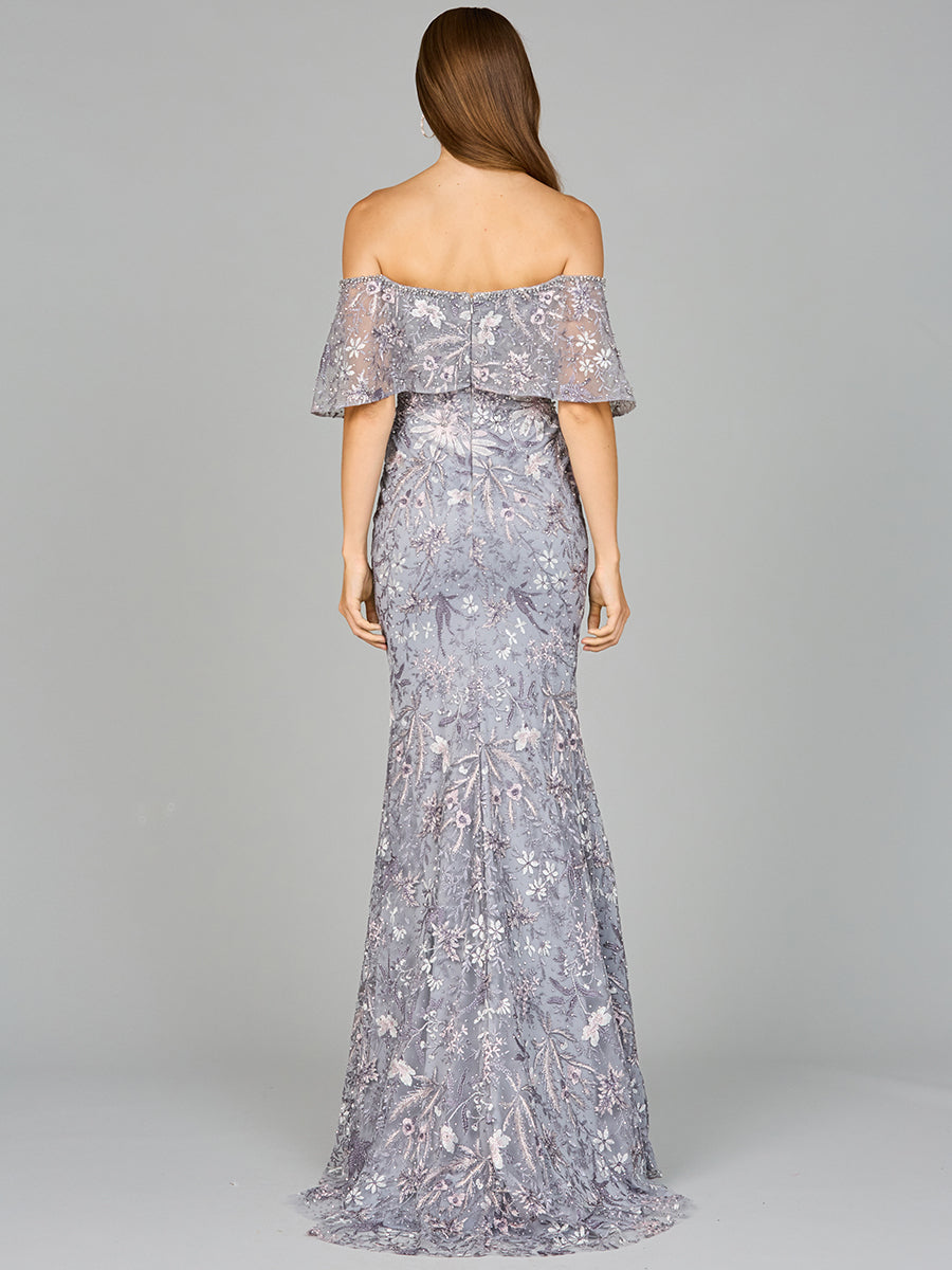Lara Dresses 29001 Beaded Floral Long Mermaid Formal Prom Dress
