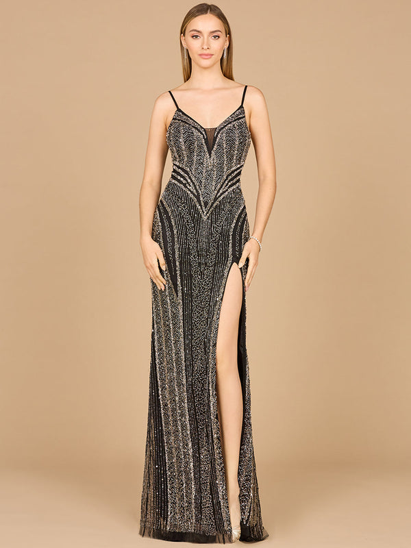 Lara Dresses 29003 Long Formal Beaded Slit Prom Dress