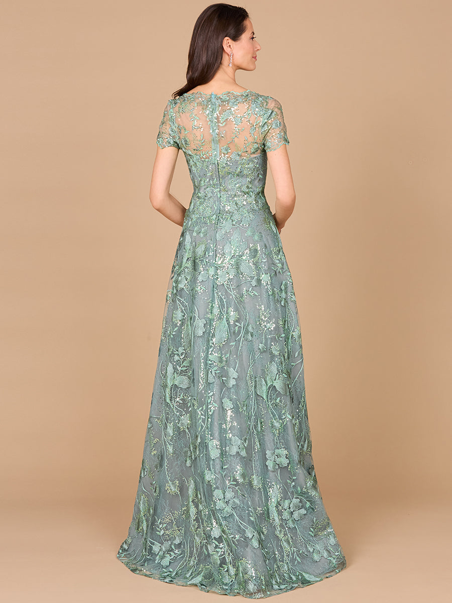 Lara Dresses 29017 A Line Floral Lace Long Formal Evening Dress