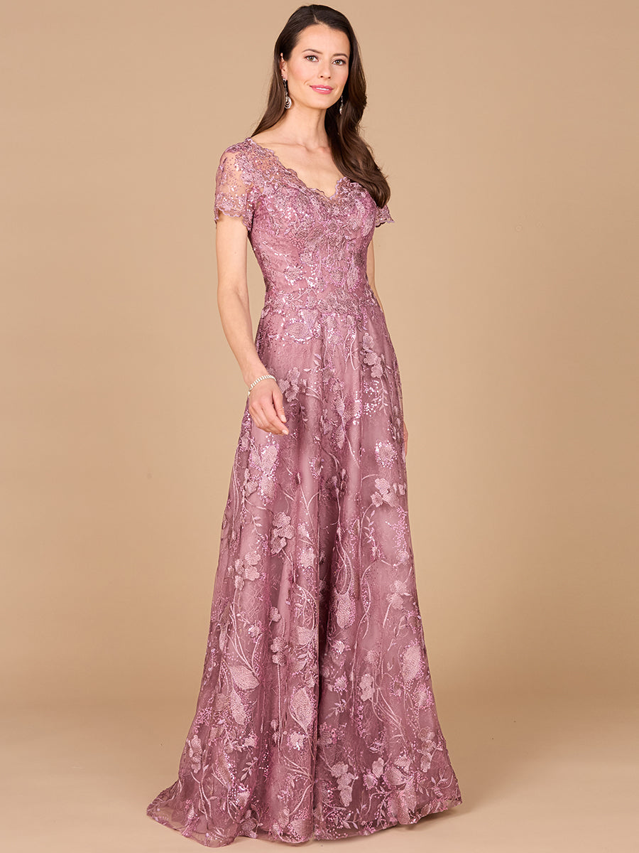 Lara Dresses 29017 A Line Floral Lace Long Formal Evening Dress