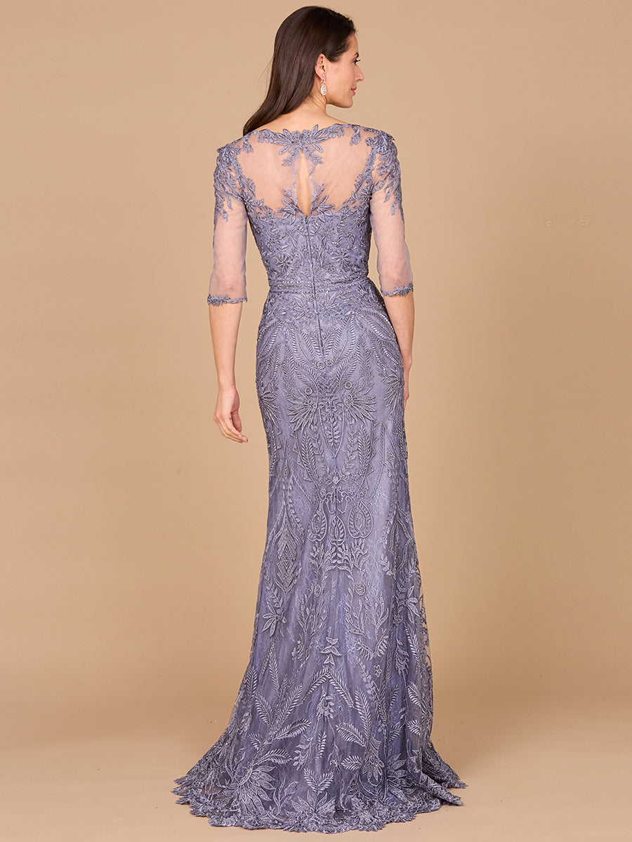 Lara Dresses 29020 Long Formal Detachable Sleeve Evening Dress