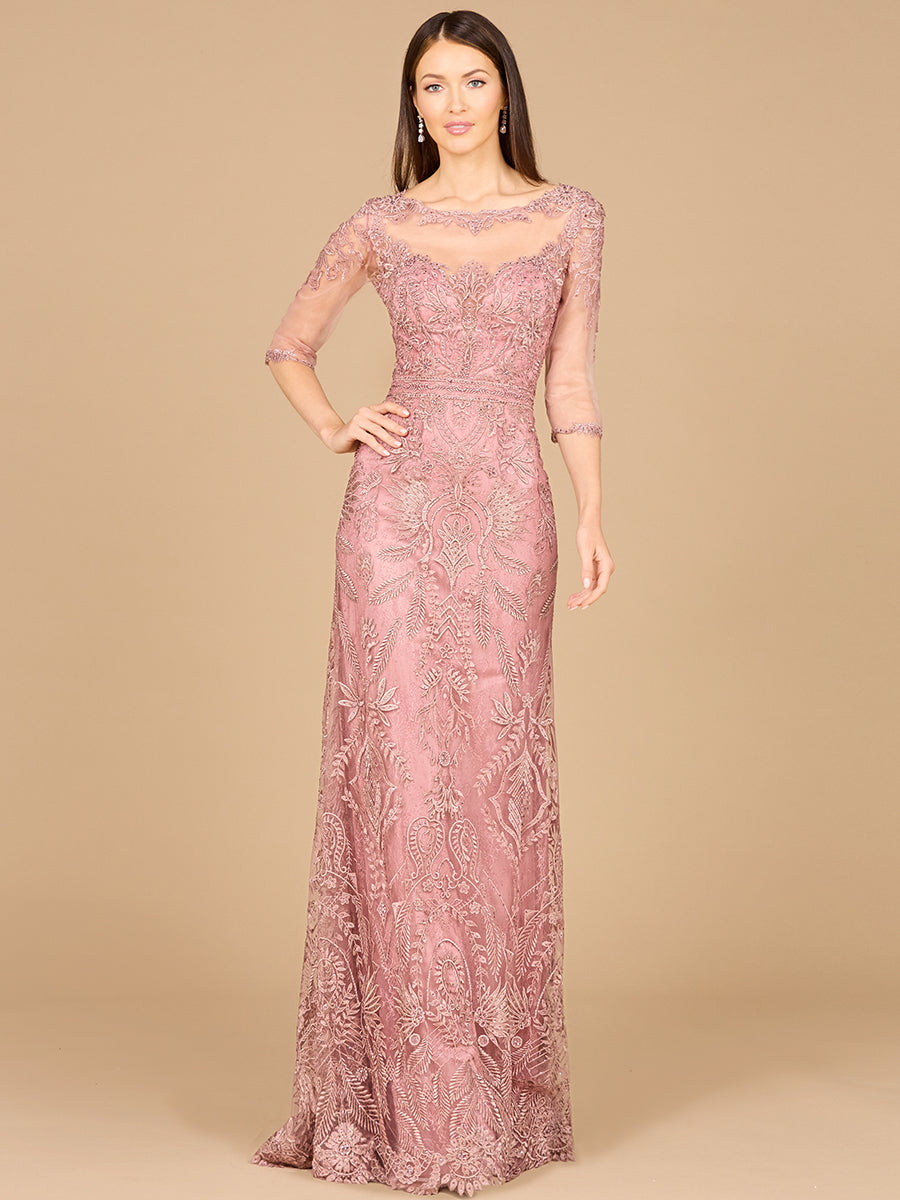 Lara Dresses 29020 Long Formal Detachable Sleeve Evening Dress
