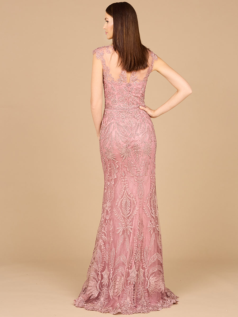 Lara Dresses 29020 Long Formal Detachable Sleeve Evening Dress