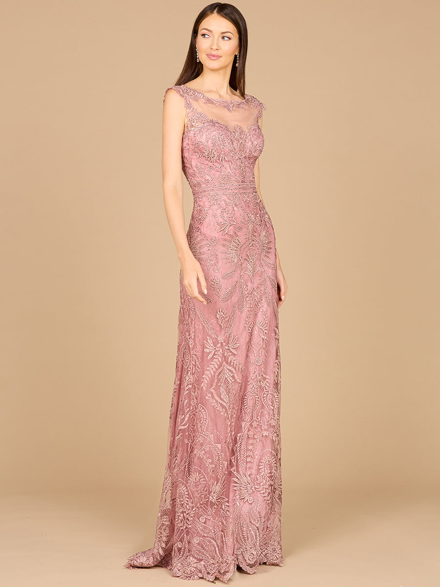 Lara Dresses 29020 Long Formal Detachable Sleeve Evening Dress
