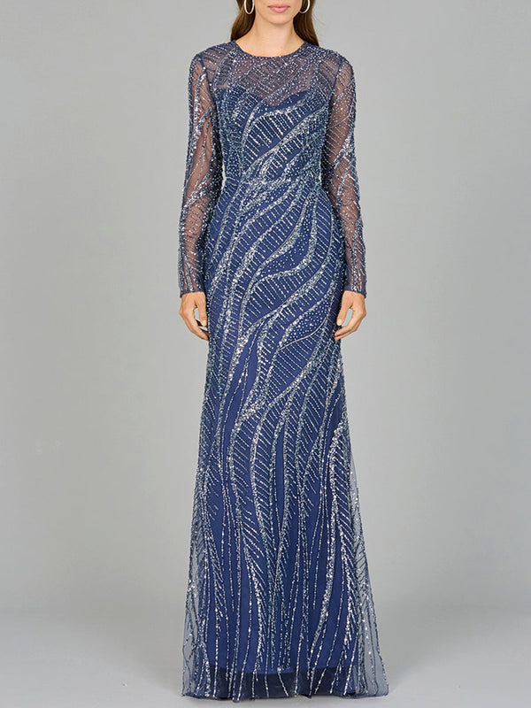 Lara Dresses 29039 Formal Beaded Long Sleeve Evening Dress