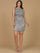 Cocktail Dresses Beaded Short Fitted Cocktail Dress Mid Grey