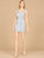 Cocktail Dresses Short Fitted Beaded Cocktail Dress Sky