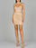 Cocktail Dresses Fitted Short Beaded Homecoming Cocktail Dress Champagne