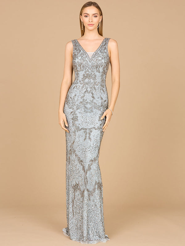 Lara Dresses 29076 Beaded Sequin Long Formal Dress