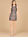 Homecoming Dresses Homecoming Short Fitted Mini Beaded Dress Navy