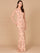 Formal Dresses Beaded Long Sleeve Evening Formal Dress Champagne Rose