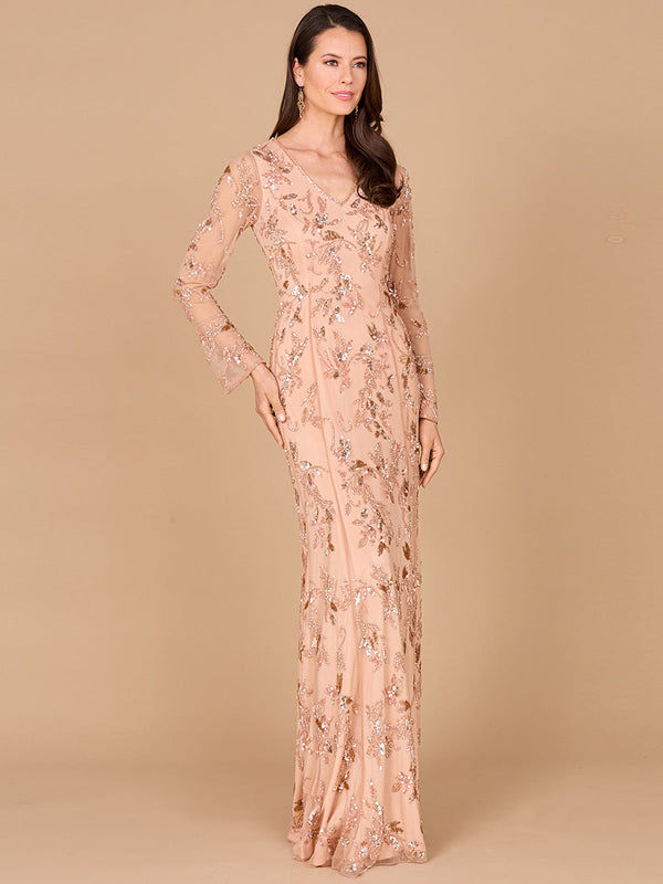 Lara Dresses 29085 Beaded Long Sleeve Evening Formal Dress