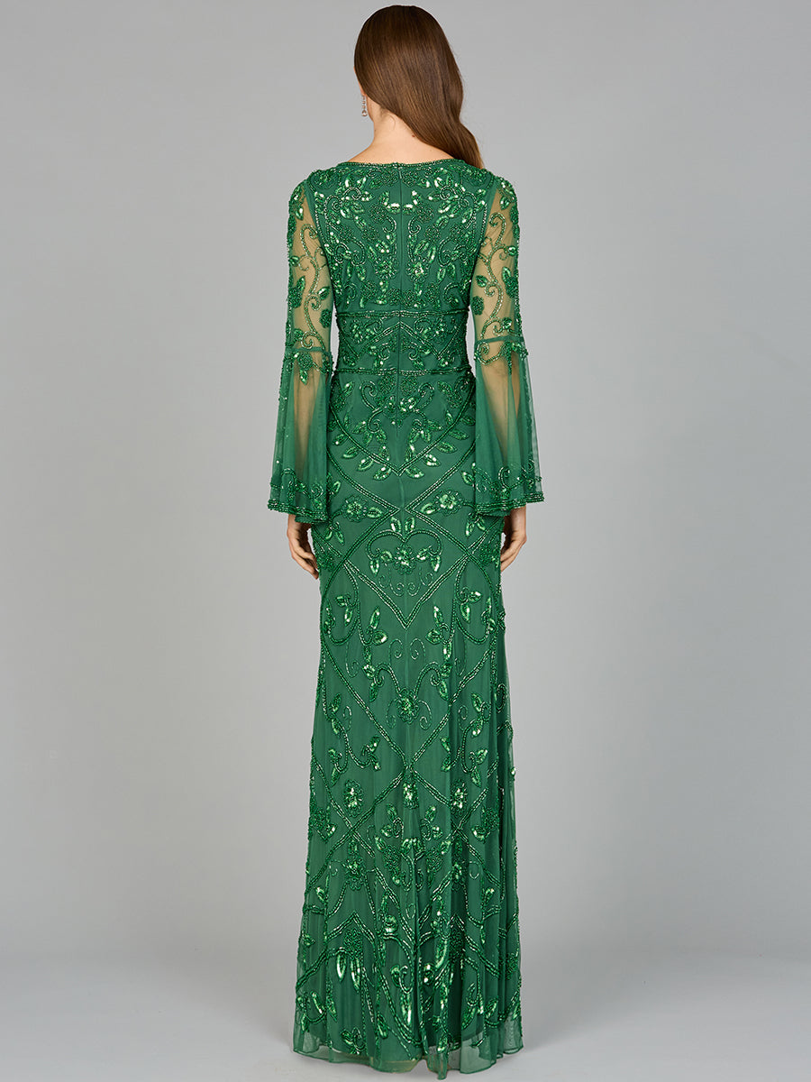 Lara Dresses 29088 Long Sleeve Beaded Formal Evening Dress