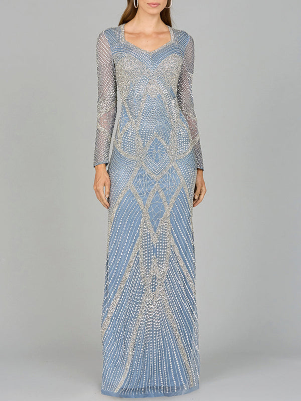 Lara Dresses 29112 Beaded Long Sleeve Mother of the Bride Formal Dress
