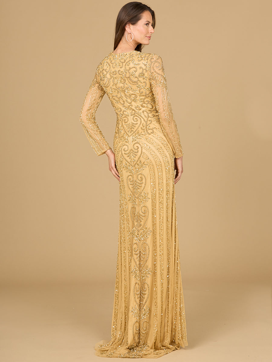Lara Dresses 29114 Long Sleeve Sequin Formal Evening Dress