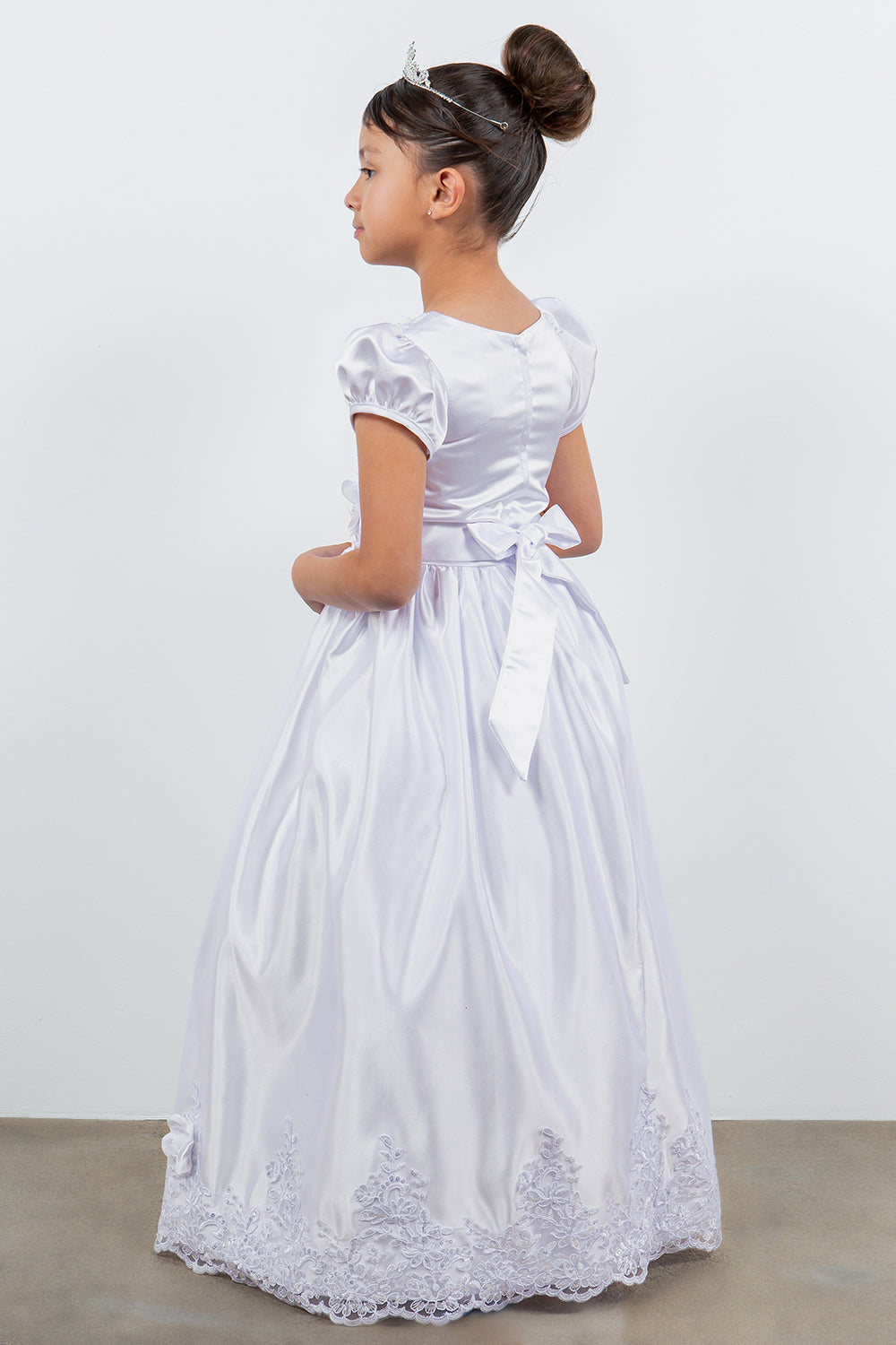 Flower Girl Dresses Beaded tea Length A Line Flower Girl Dress White