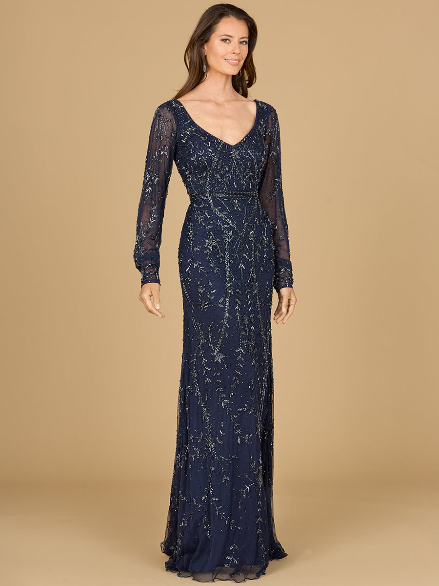 Lara Dresses 29120 Long Sleeve Formal Beaded Evening Dress