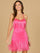 Cocktail Dresses Beaded Short Fitted Fringe Cocktail Dress Fuchsia