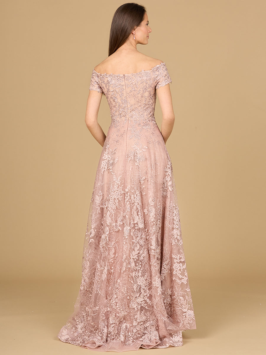 Formal Dresses A Line Long Formal Lace Applique Evening Dress Blush