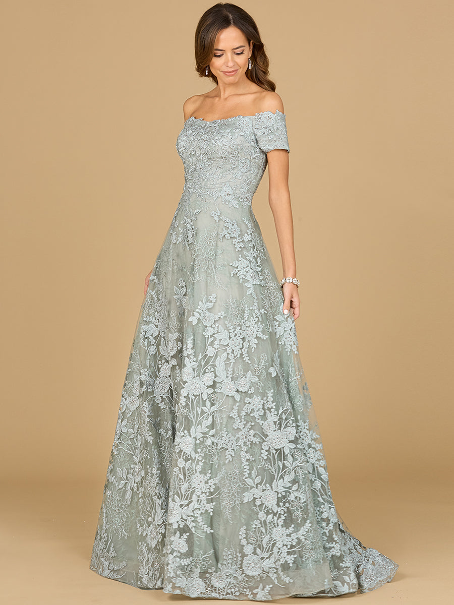 Lara Dresses 29122 A Line Long Formal Lace Applique Evening Dress – The  Dress Outlet