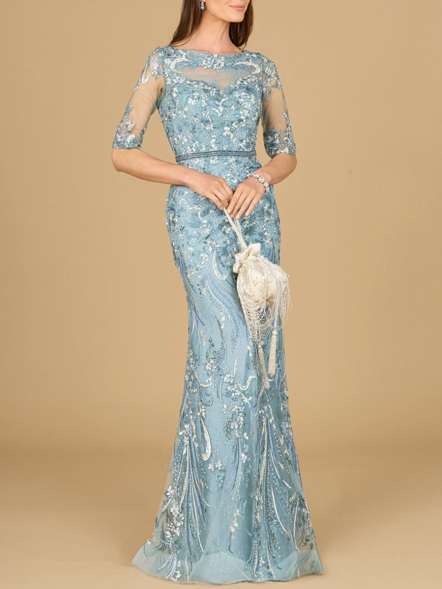Lara Dresses 29129 Fitted Long Lace Formal Evening Mermaid Dress