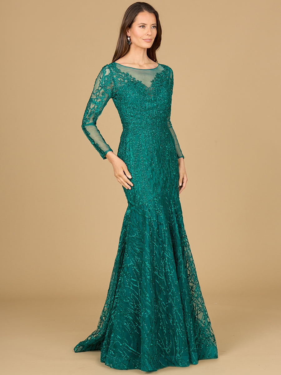 Lara Dresses 29131 Mermaid Long Sleeve Formal Lace Evening Dress
