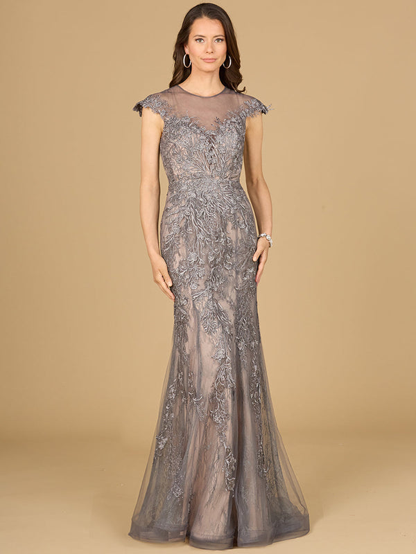 Lara Dresses 29134 Long Formal Beaded Applique Evening Dress