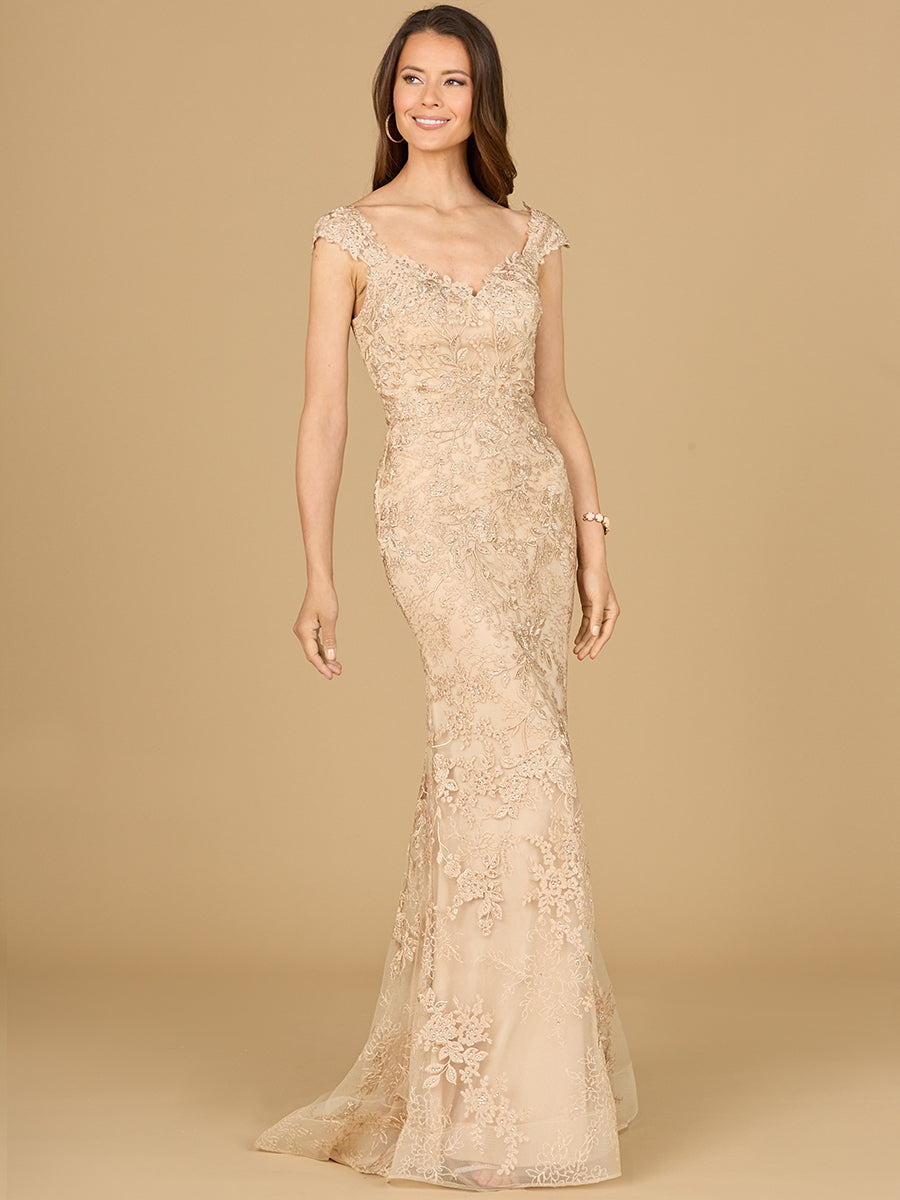 Lara Dresses 29137 Long Mermaid Formal Lace Evening Dress