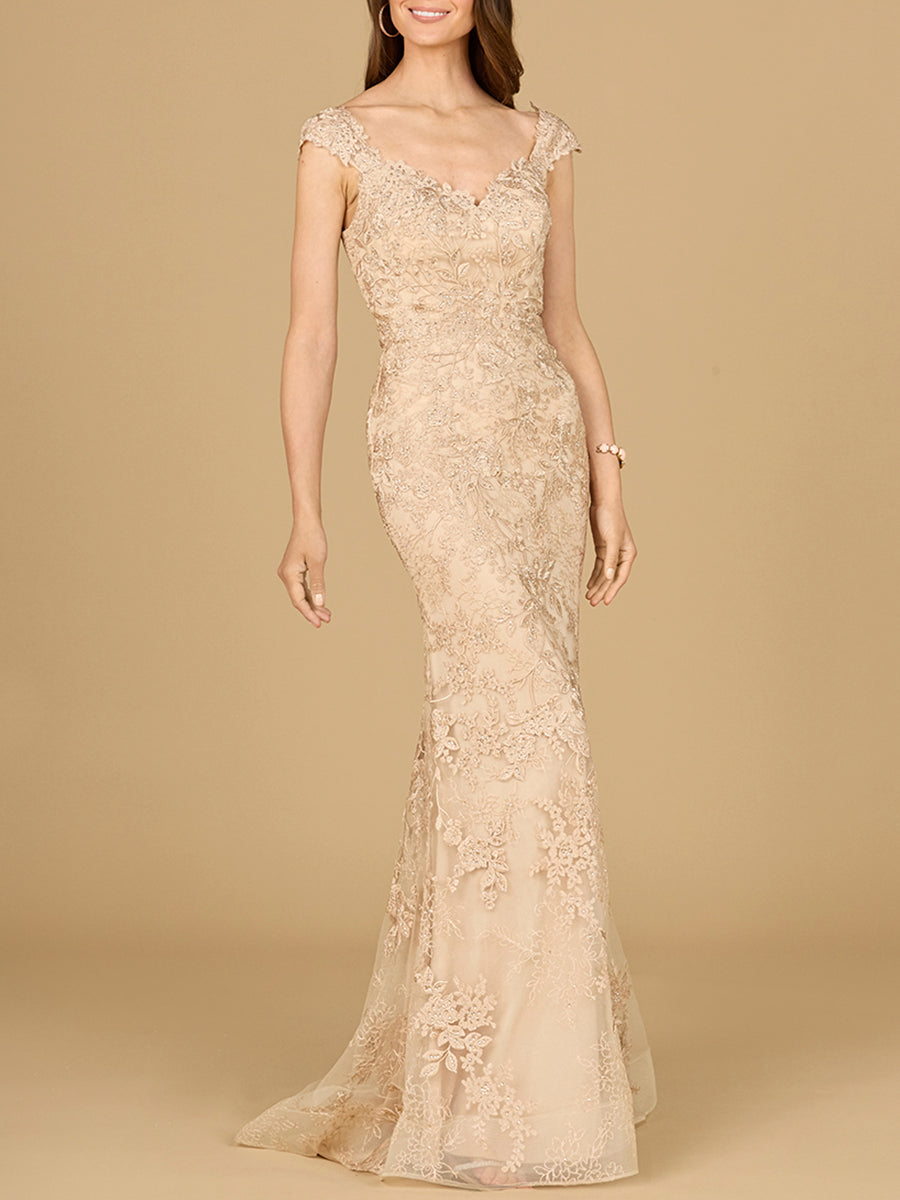 Lara Dresses 29137 Long Mermaid Formal Lace Evening Dress