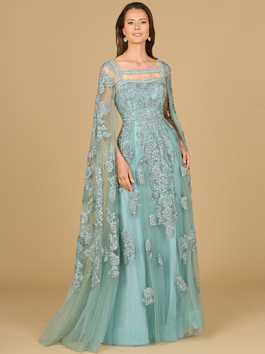 knee length dresses for ladies Zapaka Women Dusty Blue Lace A-Line Mother of The Bride Dress Half Sleeves Tea Length Wedding Guest Bride Dress, Grey Blue / US6 main image 0