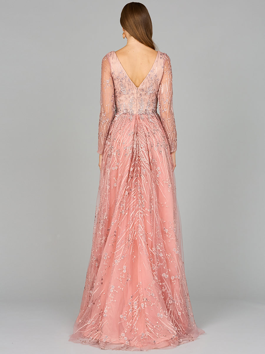 Lara Dresses 29139 Long Formal Lace Mother of the Bride Fitted Dress
