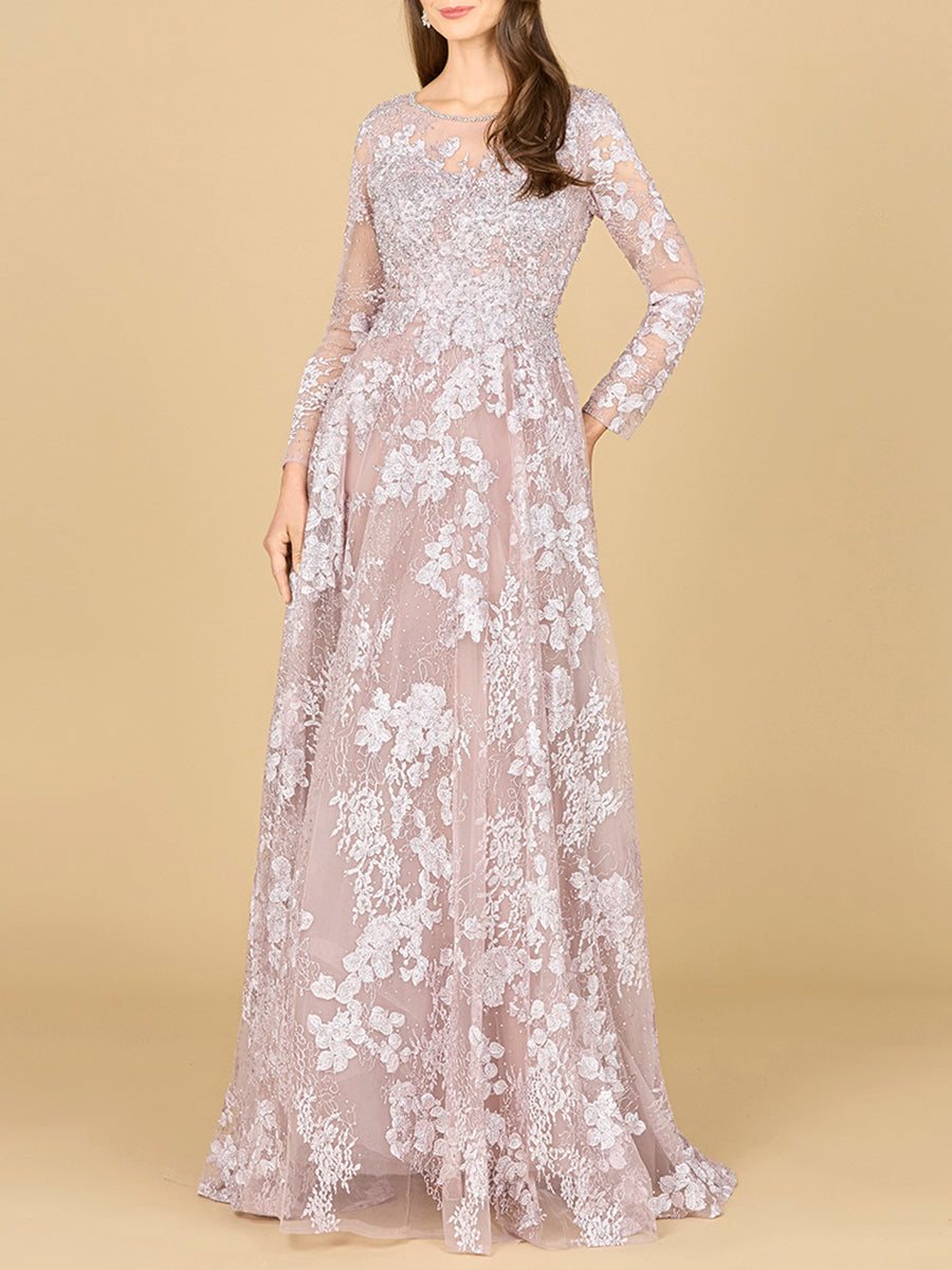 Mother of the Bride Dresses Mother of the Bride Long Sleeve Formal Dress Mauve
