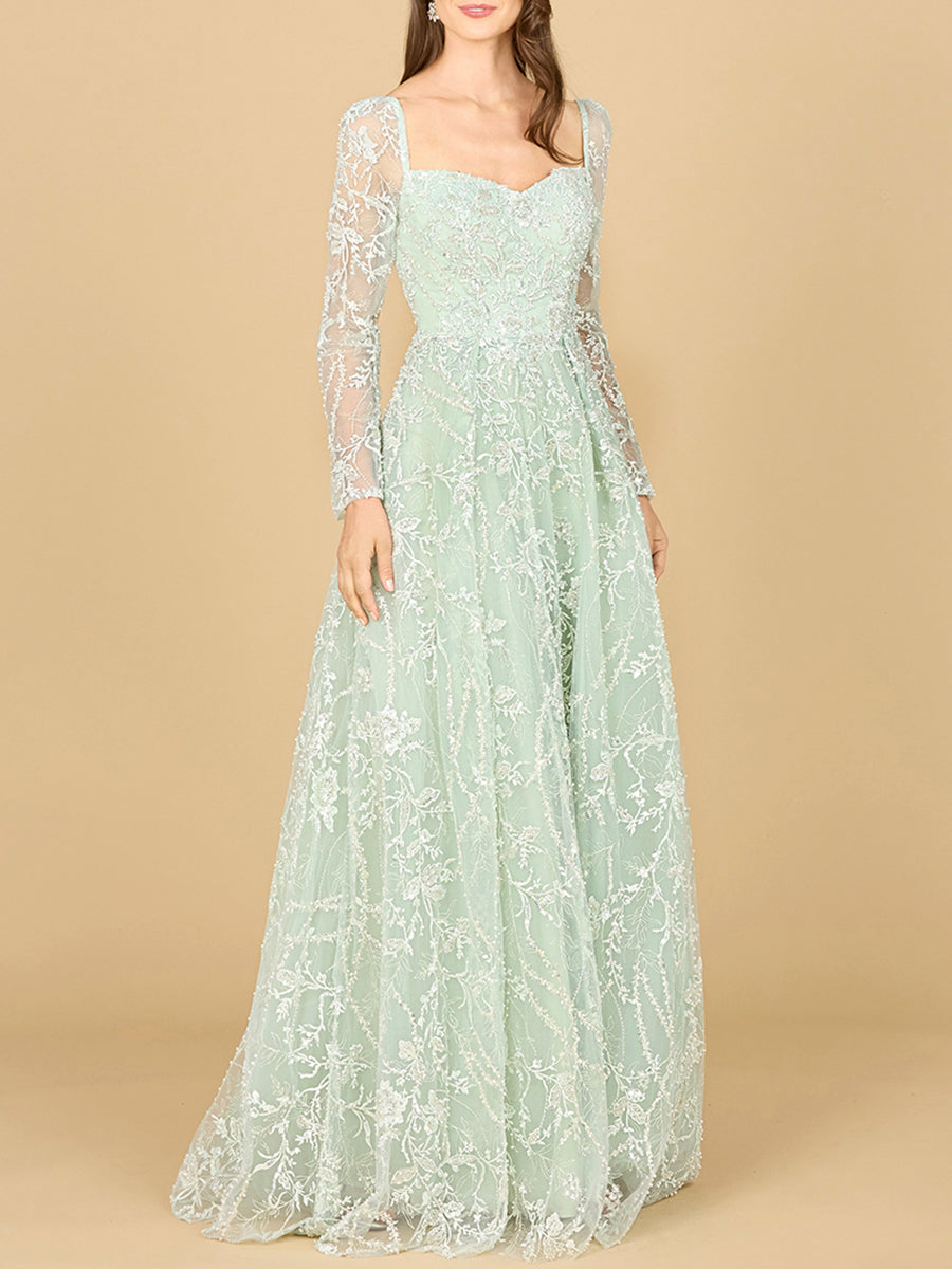Mother of the Bride Dresses Long Mother of the Bride Beaded Lace Dress Dusty Sage