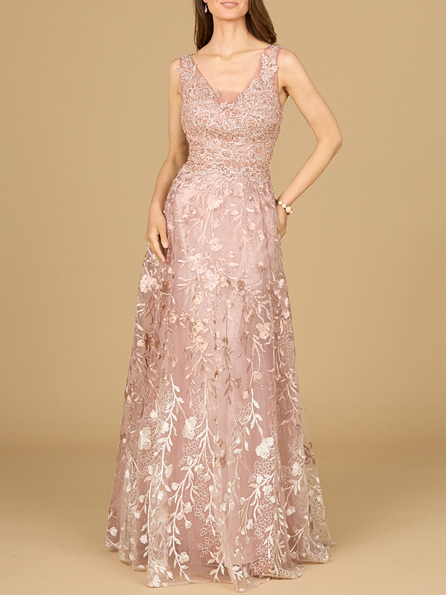 Formal Dresses Long Formal Ombre Lace Evening Gown Blush