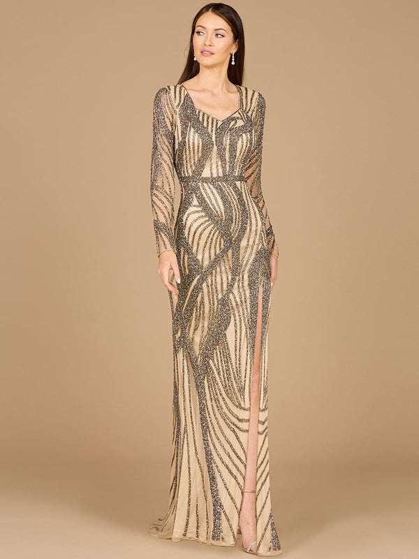 Lara Dresses 29165 Beaded Long Sleeve Formal Evening Dress