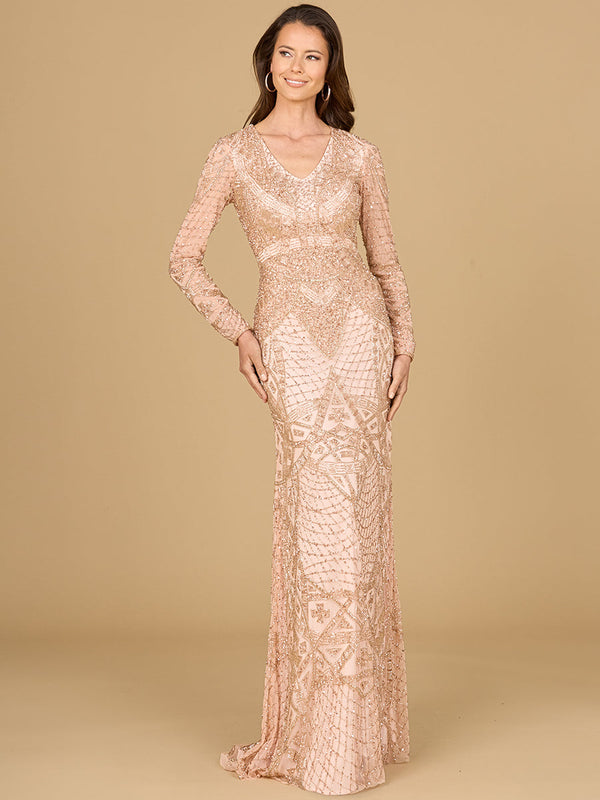 Lara Dresses 29054 Beaded Long Sleeve Evening Formal Dress